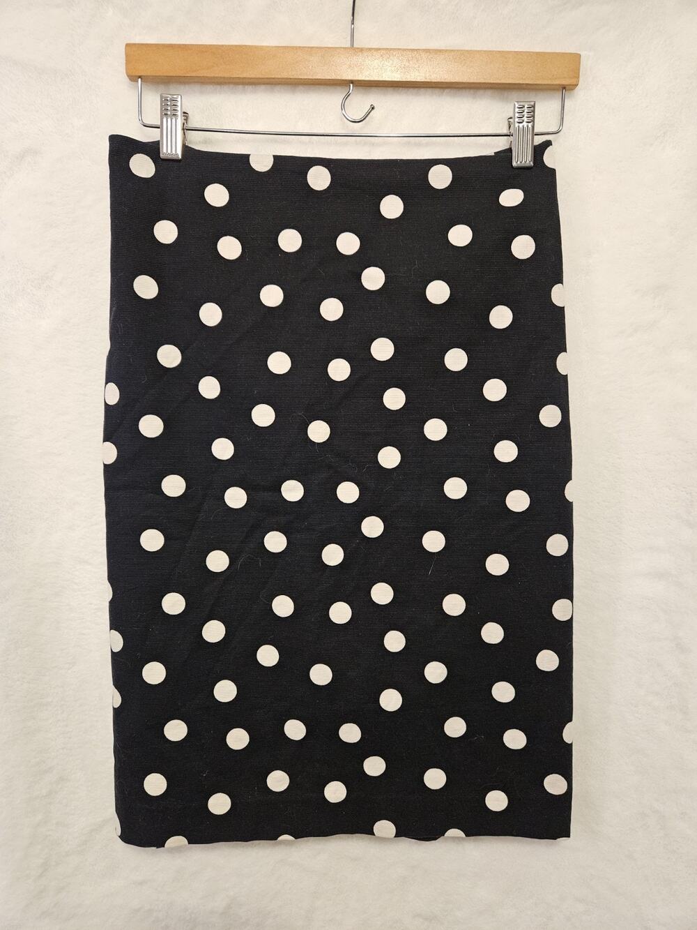 Ann Taylor Black & White Polka Dot Skirt Sz 4 Office Lined Pencil Skirt Classic